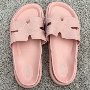 MIA Women's Blush Pink Bertini Slide Sandals Size 8 Comfort Slip On Pool Beach